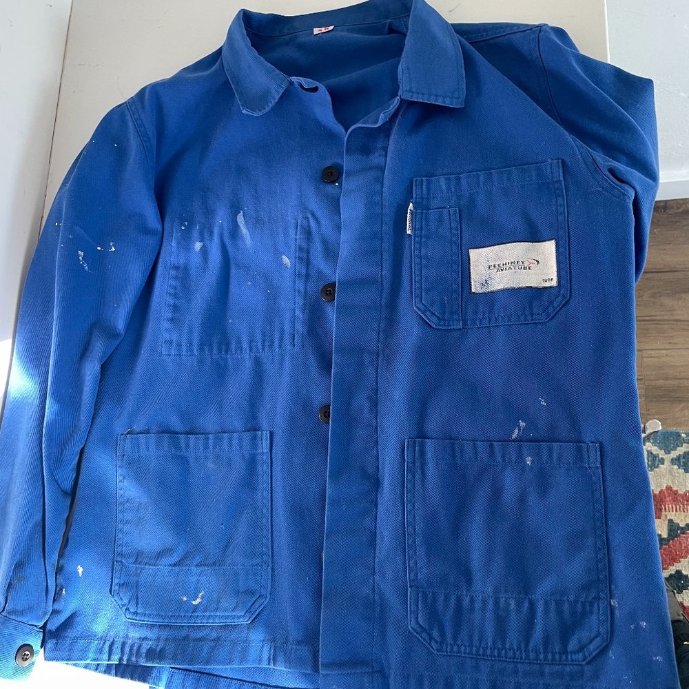 Vintage Chore Jacket Indigo Size MEDIUM
